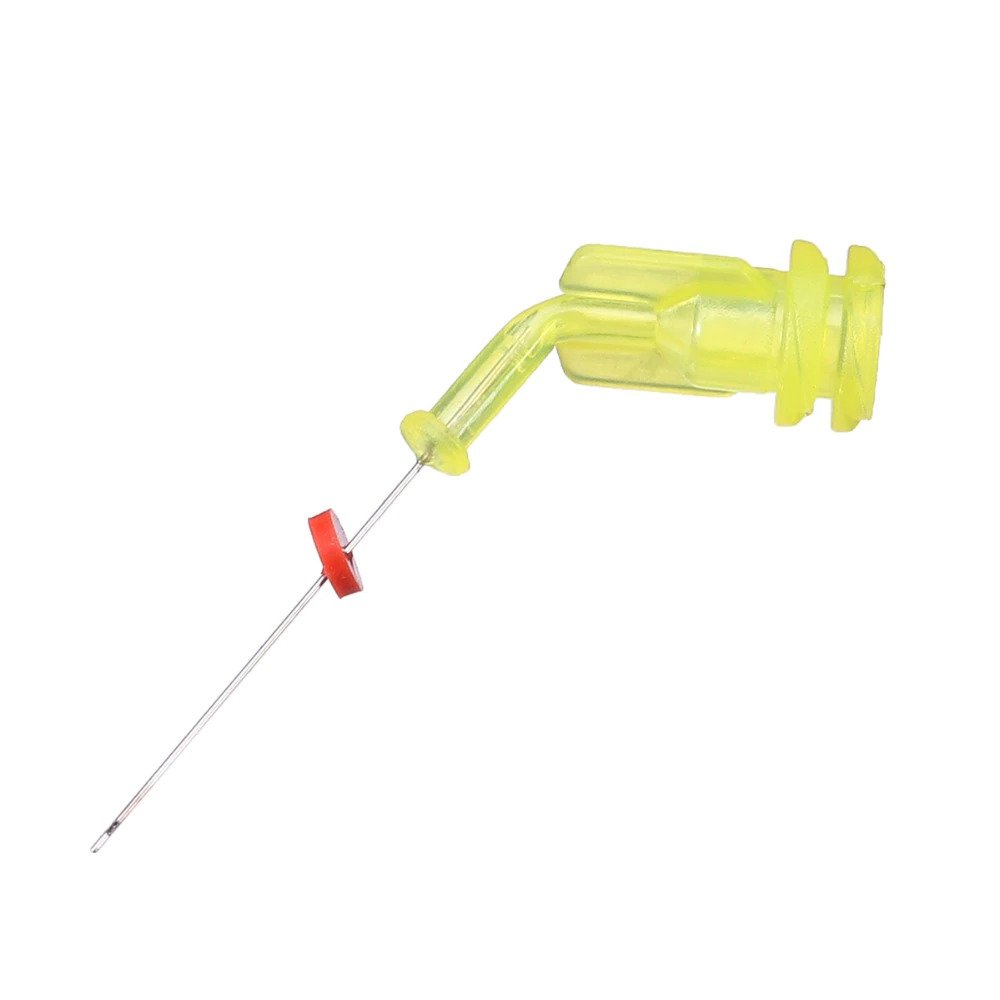 Waldent Irrigation Needles Yellow Pre-Bent 22mm - Double Vents